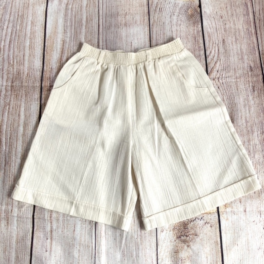 Vintage Woven Textured Short Cottagecore high rise shorts comfy Beach We…